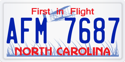 NC license plate AFM7687