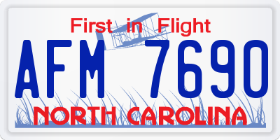 NC license plate AFM7690