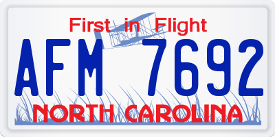 NC license plate AFM7692