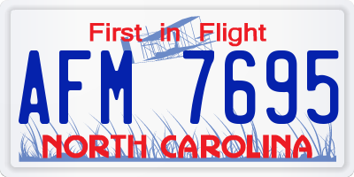 NC license plate AFM7695
