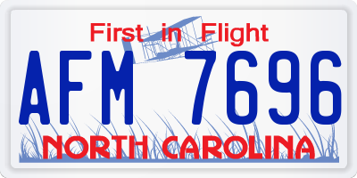 NC license plate AFM7696