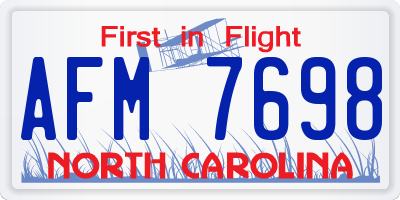 NC license plate AFM7698