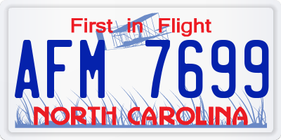 NC license plate AFM7699