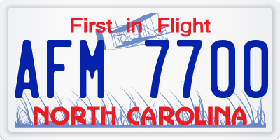 NC license plate AFM7700