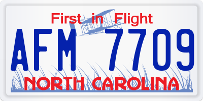 NC license plate AFM7709