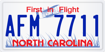 NC license plate AFM7711