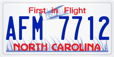 NC license plate AFM7712