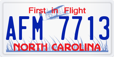 NC license plate AFM7713