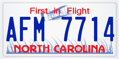 NC license plate AFM7714