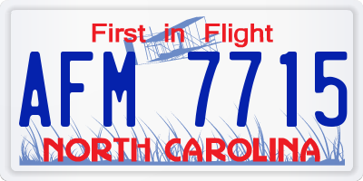 NC license plate AFM7715