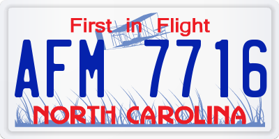 NC license plate AFM7716