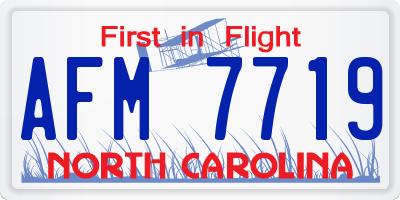 NC license plate AFM7719