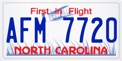 NC license plate AFM7720