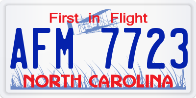 NC license plate AFM7723
