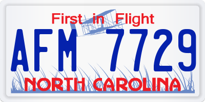 NC license plate AFM7729