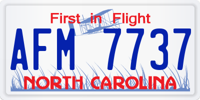 NC license plate AFM7737