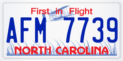 NC license plate AFM7739