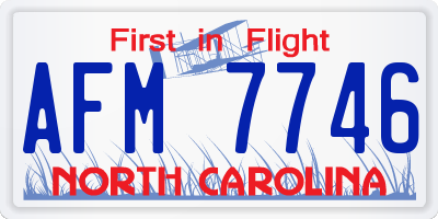 NC license plate AFM7746