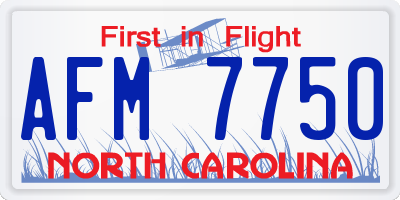 NC license plate AFM7750