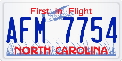 NC license plate AFM7754