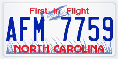 NC license plate AFM7759