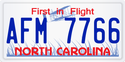 NC license plate AFM7766