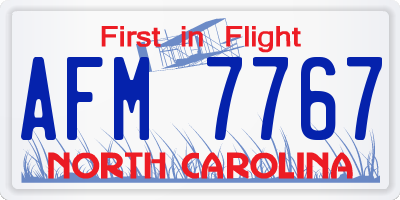 NC license plate AFM7767