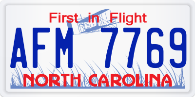 NC license plate AFM7769