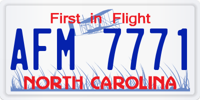 NC license plate AFM7771