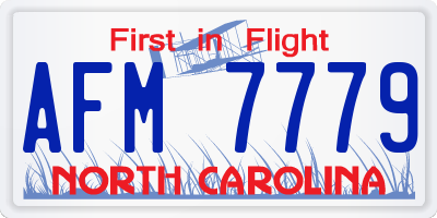 NC license plate AFM7779