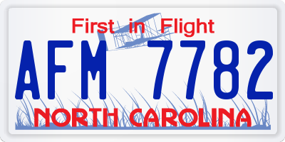 NC license plate AFM7782