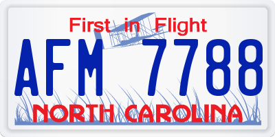 NC license plate AFM7788