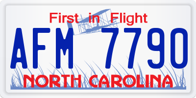 NC license plate AFM7790