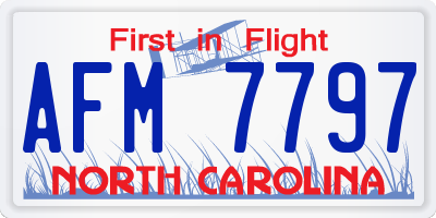 NC license plate AFM7797