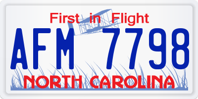 NC license plate AFM7798