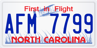 NC license plate AFM7799