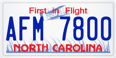 NC license plate AFM7800