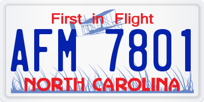NC license plate AFM7801