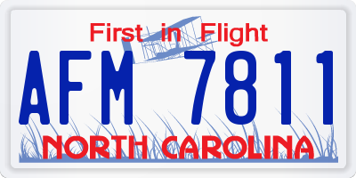 NC license plate AFM7811