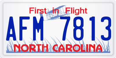 NC license plate AFM7813