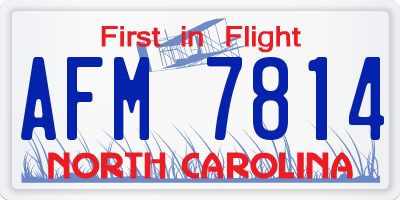 NC license plate AFM7814
