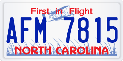 NC license plate AFM7815