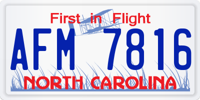 NC license plate AFM7816