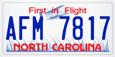 NC license plate AFM7817