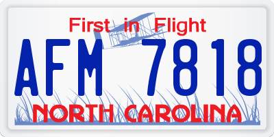 NC license plate AFM7818