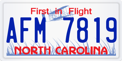NC license plate AFM7819