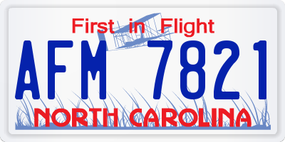 NC license plate AFM7821