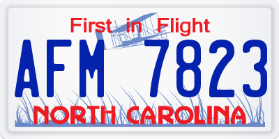 NC license plate AFM7823