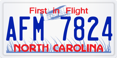 NC license plate AFM7824