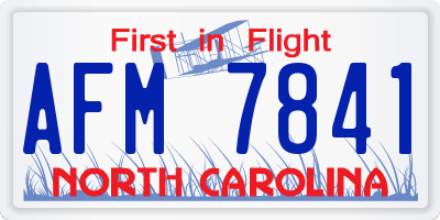 NC license plate AFM7841